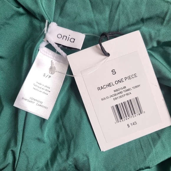 New Onia Rachel Jacquard Towel Terry Deep Sea One Piece Swimsuit NWT Small - Picture 9 of 11